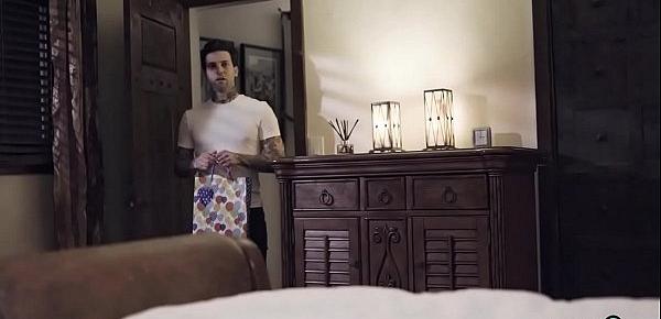 Stepdad comes home and discovers stepsis fucks stepbro